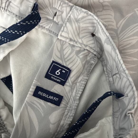 Chubbies Shorts Mens Sz M Gray Everywear 6" Floral Drawstring Zip Stretch - Picture 4 of 11